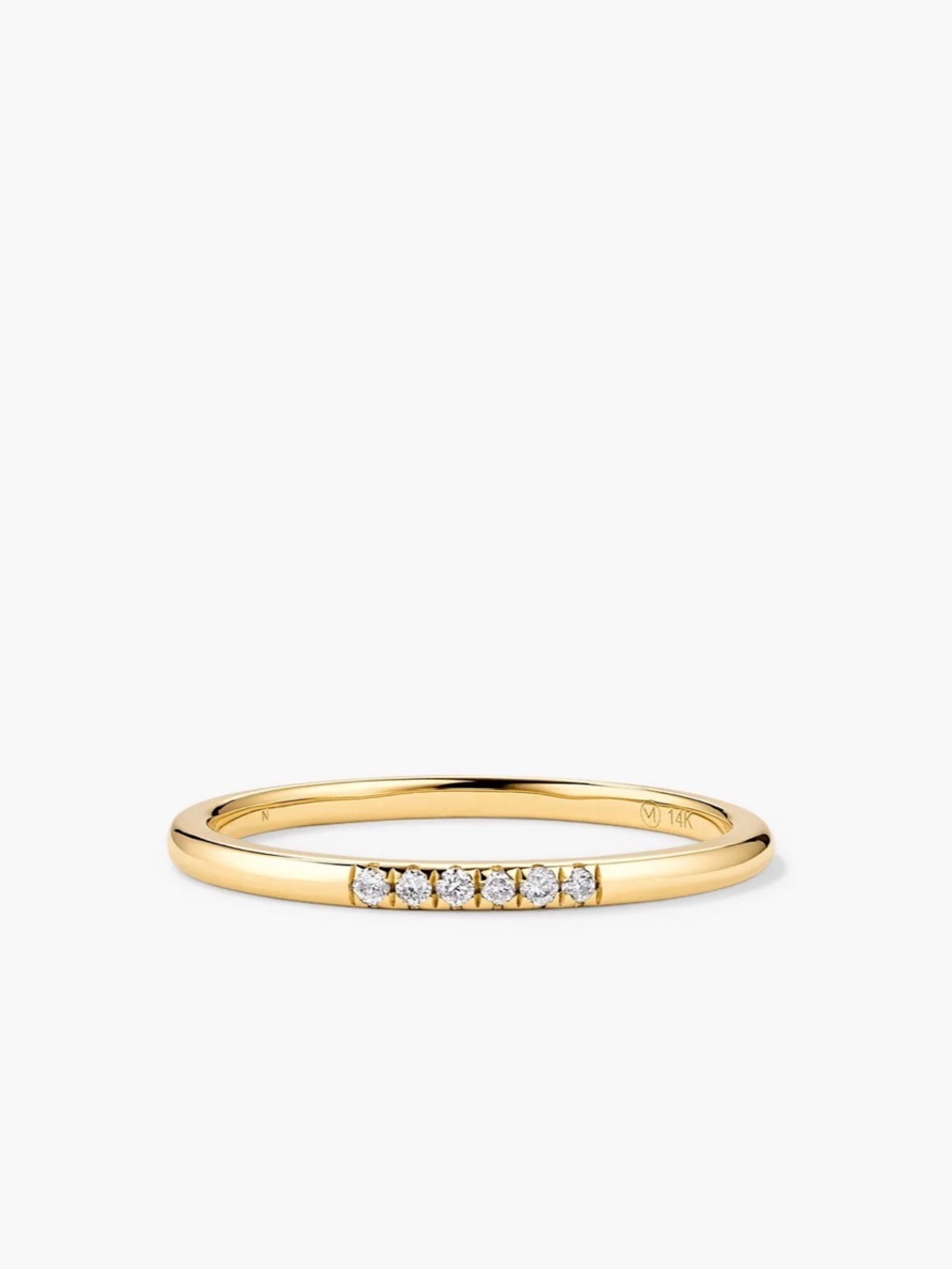 Mejuri 14K Yellow Gold Diamond Stacking Ring